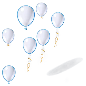 White Balloons In Flight PNG Spw PNG