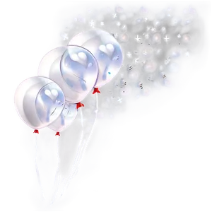 White Balloons In Sky PNG Hem PNG