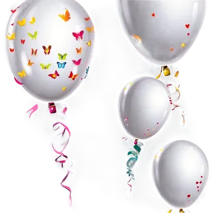 White Balloons Vector PNG 06122024
