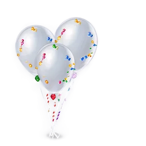 White Balloons With Bows PNG Fgj24 PNG