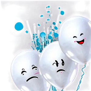 White Balloons With Faces PNG Oam94 PNG