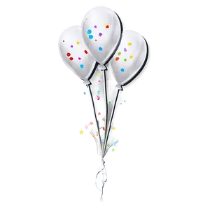 White Balloons With Glitter PNG 18