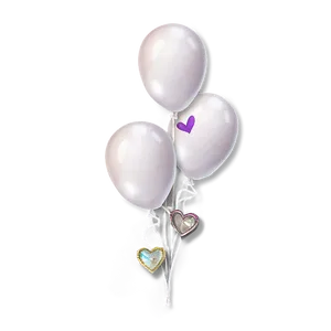 White Balloons With Hearts PNG Jba47 PNG