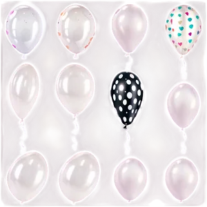 White Balloons With Lights PNG 50