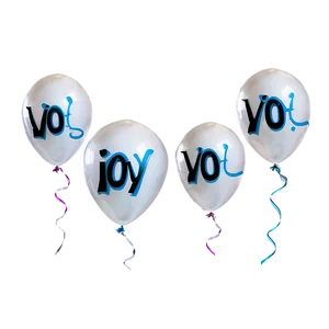 White Balloons With Messages PNG Ltb42 PNG