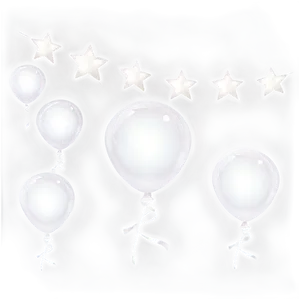 White Balloons With Stars PNG Fcy