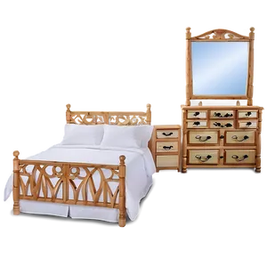 White Bed And Dresser Set PNG Xdl PNG