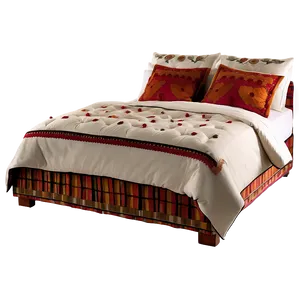 White Bed In Bohemian Style PNG Rbn98 PNG