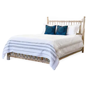 White Bed In Bohemian Style PNG Yyi PNG