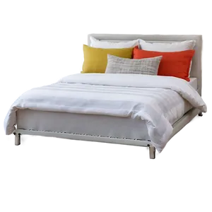 White Bed With Bright Accents PNG Dsf