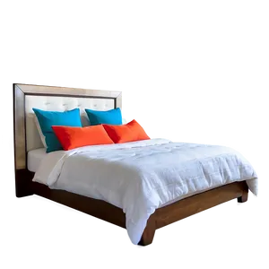 White Bed With Bright Accents PNG Yvy36 PNG