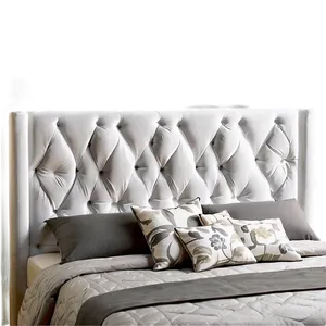 White Bed With High Headboard PNG 06132024