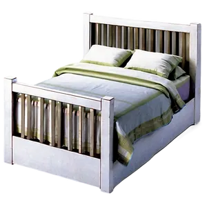 White Bed With High Headboard PNG 06132024 PNG