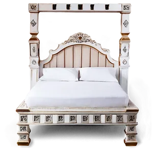 White Bed With High Headboard PNG Eok38 PNG