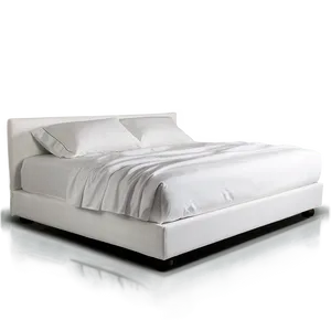 White Bed With Soft Linens PNG 06132024