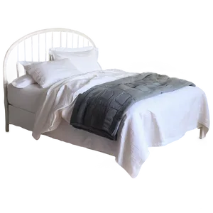 White Bed With Soft Linens PNG 17