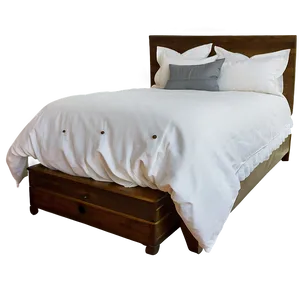White Bed With Soft Linens PNG Wiq PNG