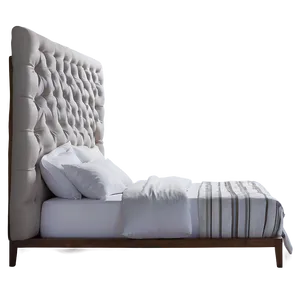 White Bed With Upholstered Headboard PNG Kcl