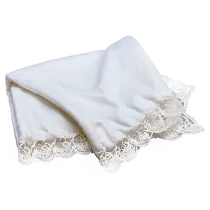 White Blanket With Lace PNG 06282024 PNG