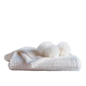 White Blanket With Pom Poms PNG Gxw PNG