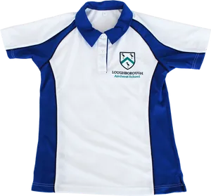 White Blue School Polo Shirt PNG image