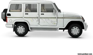 White Bolero S U V Side View PNG image