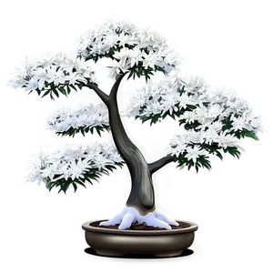White Bonsai Tree Artwork PNG Ahf7 PNG