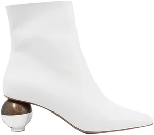 White Bootwith Spherical Heel PNG image