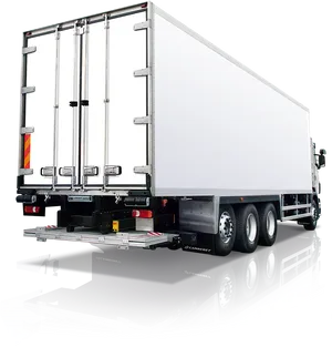 White Box Truck Rear View
