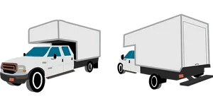 White Box Truck Vector Illustration