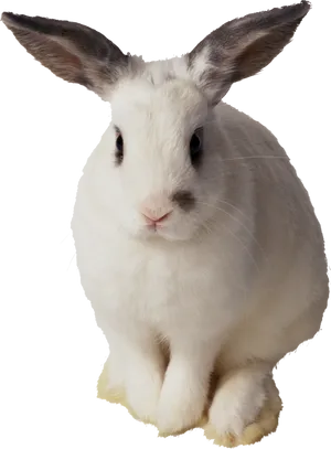 White Brown Eared Rabbit PNG