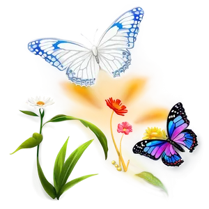 White Butterfly Cartoon Png 06122024 PNG image