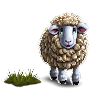 White Cartoon Sheep PNG 06272024
