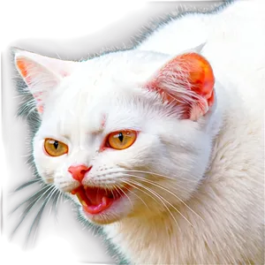 White Cat Face PNG 06122024