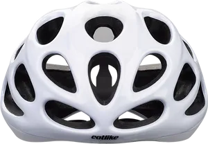 White Catlike Bicycle Helmet PNG image