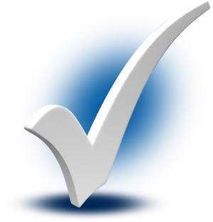 White Checkmark Blue Gradient Background PNG image