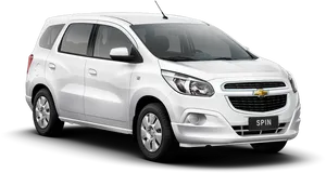 White Chevrolet Spin M P V Side View PNG