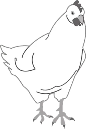 White Chicken Cartoon Illustration PNG image