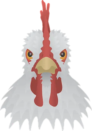 White Chicken Head Illustration PNG image