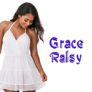 White Chiffon Dress Grace PNG Jof52 PNG
