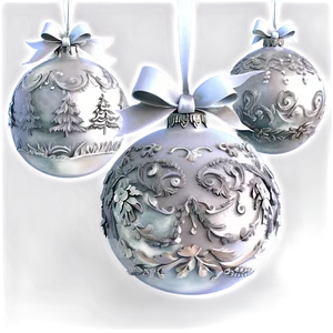 White Christmas Ornaments PNG 05252024