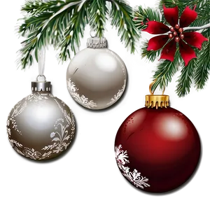 White Christmas Ornaments PNG 05252024