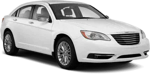 White Chrysler Sedan Profile View PNG