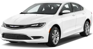 White Chrysler Sedan Profile View PNG