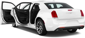 White Chrysler Sedanwith Open Doors PNG image