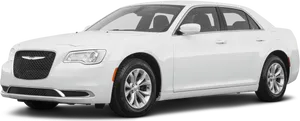 White Chrysler300 Sedan Profile View PNG