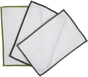 White Cloth Napkinswith Colorful Borders PNG