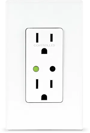 White Controlled Electrical Outlet PNG image