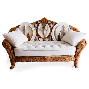 White Couch In Boho Style PNG 30