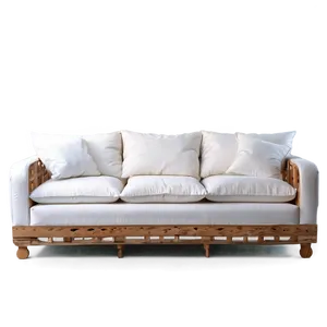White Couch In Boho Style PNG Otj